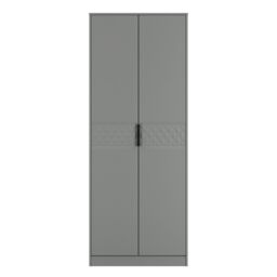 Anzio Ready Assembled Modern Matt Dusk Grey Tall Double Wardrobe (H)1956mm (W)766mm (D)530mm - thumbnail 2