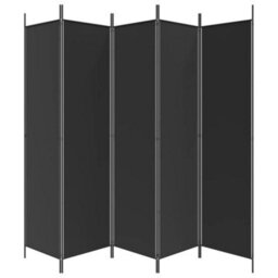 Vidaxl 5-Panel Room Divider Black 250X200 Cm Fabric Room Dividers - thumbnail 4