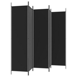Vidaxl 5-Panel Room Divider Black 250X200 Cm Fabric Room Dividers - thumbnail 5