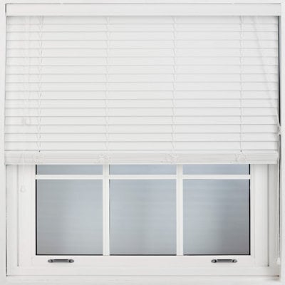 Furnished Faux Wood Venetian Blinds - White 50mm Slats Trimmable Blinds For Windows And Doors  (W)215Cm (L)210Cm - image 1