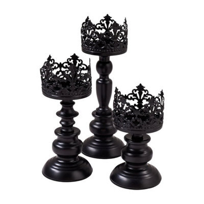 Halloween Candle Holders Set Of 3 Spooky - image 1
