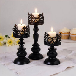 Halloween Candle Holders Set Of 3 Spooky - thumbnail 3