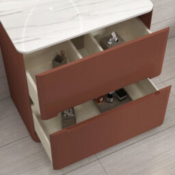 Royal Bathrooms Venice 800mm Terracotta Clay Freestanding Bathroom Countertop Vanity Unit 2 Drawer With Nova Basin - thumbnail 5
