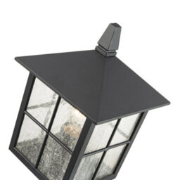 Happy Homewares Classic Matte Black Die-Cast Aluminium Metal Exterior Lantern Bollard Fitting - thumbnail 4