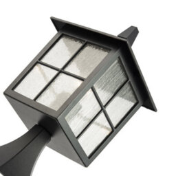 Happy Homewares Classic Matte Black Die-Cast Aluminium Metal Exterior Lantern Bollard Fitting - thumbnail 5