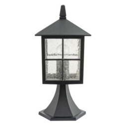 Happy Homewares Classic Matte Black Die-Cast Aluminium Metal Exterior Lantern Bollard Fitting - thumbnail 3