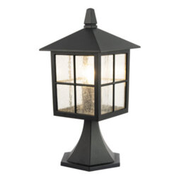 Happy Homewares Classic Matte Black Die-Cast Aluminium Metal Exterior Lantern Bollard Fitting