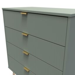 Linear Ready Assembled Matt Green No Effect 4 Drawer Wide Chest (H)885mm (W)765mm (D)415mm - thumbnail 4
