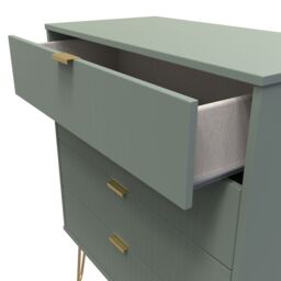 Linear Ready Assembled Matt Green No Effect 4 Drawer Wide Chest (H)885mm (W)765mm (D)415mm - thumbnail 5