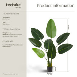 Tectake Artificial Bird Of Paradise Tree Tropic, Lifelike 120 Cm - thumbnail 6