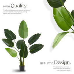 Tectake Artificial Bird Of Paradise Tree Tropic, Lifelike 120 Cm - thumbnail 3