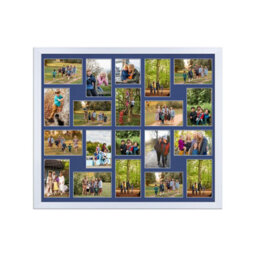 AK Frames 80X70Cm White Classic Multi Photo Frame With Blue Mount - Holds 20 Apertures (18X) 6X4, (2X) 4X4 Photos - thumbnail 1