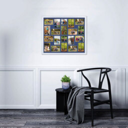 AK Frames 80X70Cm White Classic Multi Photo Frame With Blue Mount - Holds 20 Apertures (18X) 6X4, (2X) 4X4 Photos - thumbnail 3