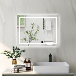 Probaty Bathrooms Bathroom Mirror 1000X600mm Dimmable Led With Anti-Fog Ip44 Rated Illuminated Backlit Wall Mounted Touch Switch Vanity Mirror - thumbnail 1