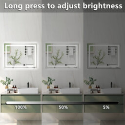 Probaty Bathrooms Bathroom Mirror 1000X600mm Dimmable Led With Anti-Fog Ip44 Rated Illuminated Backlit Wall Mounted Touch Switch Vanity Mirror - thumbnail 3