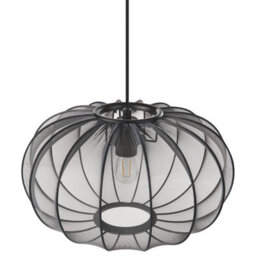 Wyld and Coco Lumina Hanging Pendant Lamp Black Nylon Shade Modern Minimalist Dining And Living Light - thumbnail 4