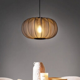 Wyld and Coco Lumina Hanging Pendant Lamp Black Nylon Shade Modern Minimalist Dining And Living Light - thumbnail 2