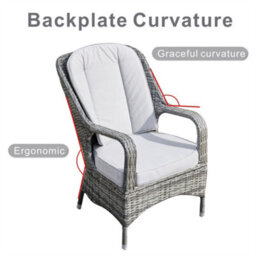 Abrihome 2-Piece Outdoor Pe Rattan Dining Chairs, Grey - thumbnail 7