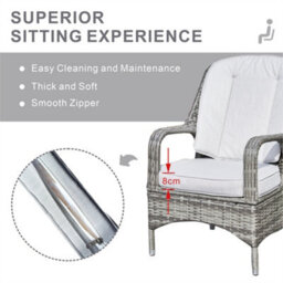 Abrihome 2-Piece Outdoor Pe Rattan Dining Chairs, Grey - thumbnail 4