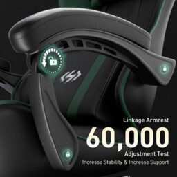 Precision Synergie Gaming Chair For Adults, Reclining Computer Chair With Footrest, Lumbar Support, Headrest, Green Black - thumbnail 5