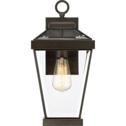 Stylish Outdoor Ip44 Wall Light Lantern In Western Bronze Finish With Led E27 Bulb - thumbnail 3