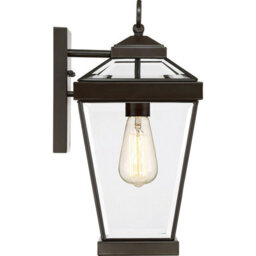 Stylish Outdoor Ip44 Wall Light Lantern In Western Bronze Finish With Led E27 Bulb - thumbnail 4