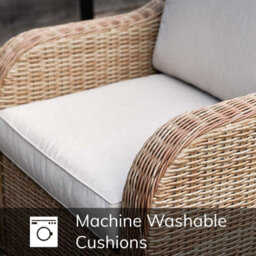 Primrose Living Classic Rattan 4 Seater Garden Furniture Sofa Set With Coffee Table In Stone - thumbnail 9