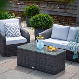 Primrose Living Classic Rattan 4 Seater Garden Furniture Sofa Set With Coffee Table In Stone - thumbnail 5