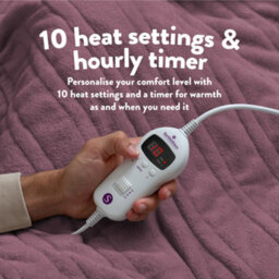 Slumberdown Comfy Hugs Throw Heated Blanket Deluxe Plum 130X160Cm Soft Fleece - thumbnail 5