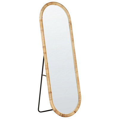 Beliani Standing Mirror Montot 150 Cm Rattan Natural - image 1