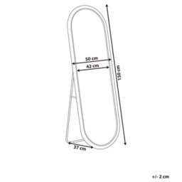 Beliani Standing Mirror Montot 150 Cm Rattan Natural - thumbnail 3