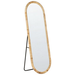 Beliani Standing Mirror Montot 150 Cm Rattan Natural - thumbnail 1