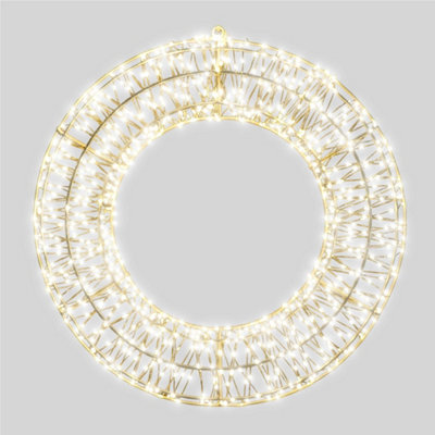 Pegdev - Pdl - Christmas Pre Lit Led Wreath With Timer 50X5Cm Warm White 720 Micro Leds 5M Lead Indoor Outdoor - image 1