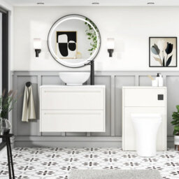 Royal Bathrooms Royal Bathroom Elmore 800mm Classic White Wall Mounted Bathroom Vanity Unit 2 Drawer Plain White Worktop With Breeze Basin - thumbnail 5