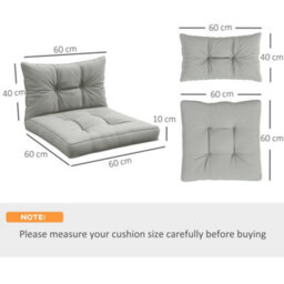 Outsunny 4Pc Outdoor Seat Cushion For Patio Furniture, Light Grey - thumbnail 3