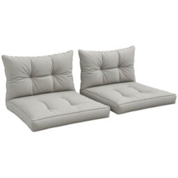 Outsunny 4Pc Outdoor Seat Cushion For Patio Furniture, Light Grey - thumbnail 2