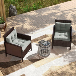 Outsunny 4Pc Outdoor Seat Cushion For Patio Furniture, Light Grey - thumbnail 6