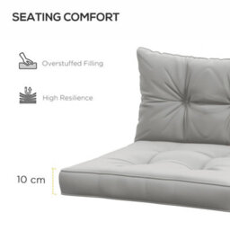Outsunny 4Pc Outdoor Seat Cushion For Patio Furniture, Light Grey - thumbnail 5