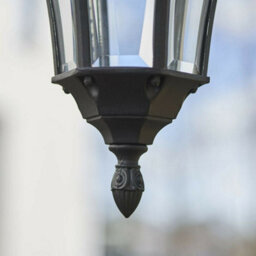 Ip44 Outdoor Hanging Pendant Porch Light Traditional Black & Glass Lantern Lamp - thumbnail 3