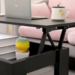 Furniturehmd Wooden Lift Up Coffee Table With Storage Compartment And Shelf Tea Table Desk For Living Room,office - thumbnail 6