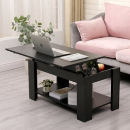 Furniturehmd Wooden Lift Up Coffee Table With Storage Compartment And Shelf Tea Table Desk For Living Room,office - thumbnail 2