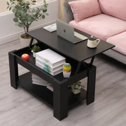 Furniturehmd Wooden Lift Up Coffee Table With Storage Compartment And Shelf Tea Table Desk For Living Room,office - thumbnail 1