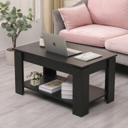 Furniturehmd Wooden Lift Up Coffee Table With Storage Compartment And Shelf Tea Table Desk For Living Room,office - thumbnail 3