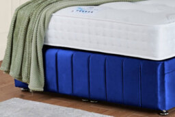 UKBEDFURNITURE Kamara Wingback Plush Blue End Opening Divan Ottoman Bed With 54 Inch Headboard - thumbnail 4