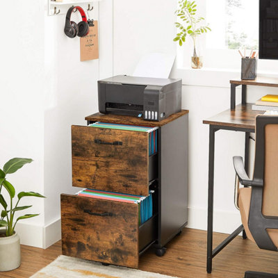 Songmics File Cabinet With 2 Drawers, Rolling Office Filing Cabinet With Wheels, For A4, Letter Sized Documents, Hanging File - image 1
