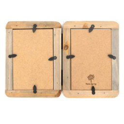 "Nicola Spring Rustic Hearts Folding 2 Photo Frame - 4 X 6"" - Natural" - thumbnail 5