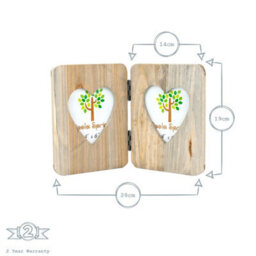 "Nicola Spring Rustic Hearts Folding 2 Photo Frame - 4 X 6"" - Natural" - thumbnail 3