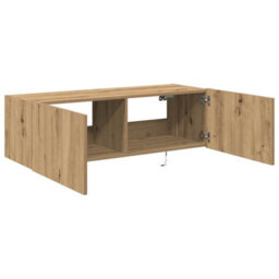 Berkfield Tv Wall Cabinet With Led Lights Artisan Oak 100X35X31 Cm - thumbnail 6