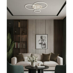 Luminosa Lighting Luminosa Invertina Semi Flush Ceiling Light Matt Sand Led 2700/6500K - thumbnail 2