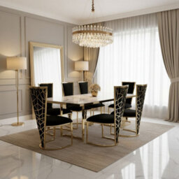 Home Luxe Interiors Set Of 2 Vienna Grey & Silver Dining Chairs - thumbnail 7